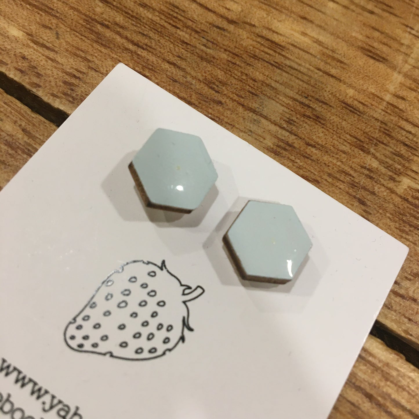 Náušnice - hexagon - Mint